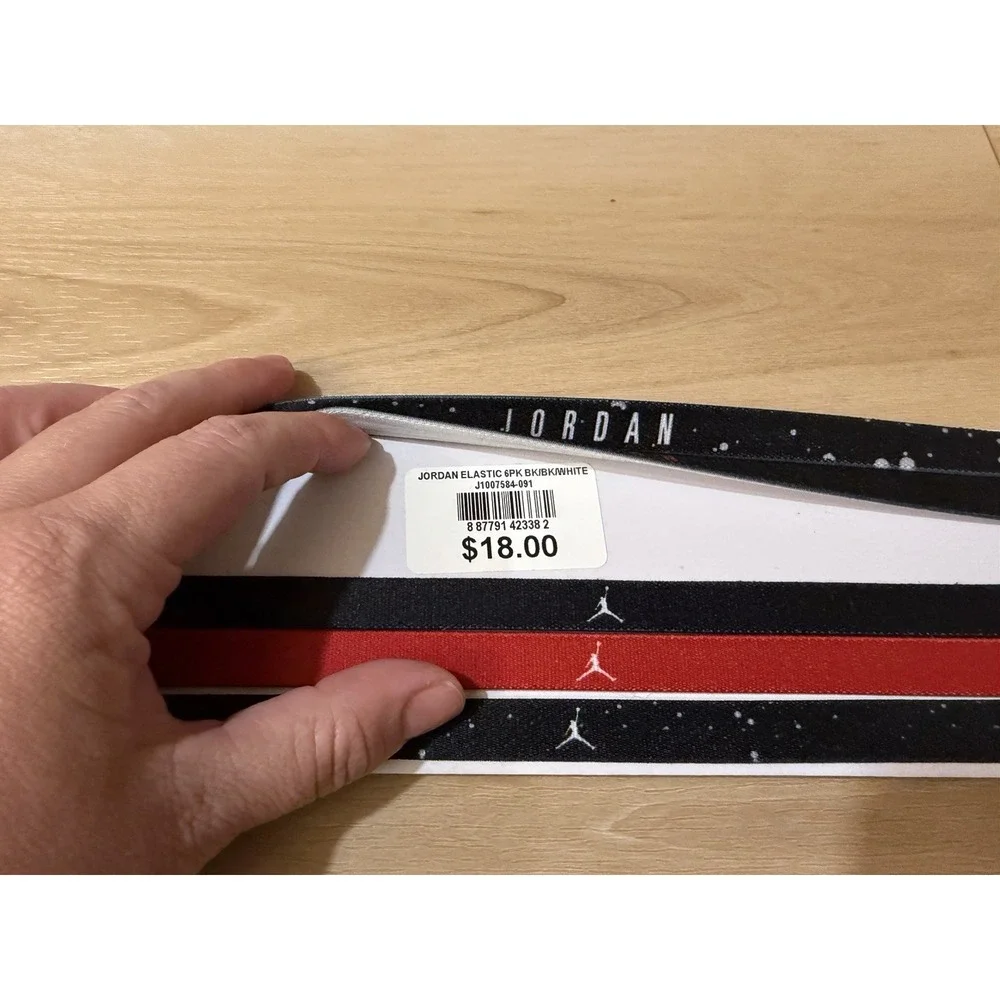 Nike Jordan Headbands 5 Pack Adult Elastic Black/White/Red